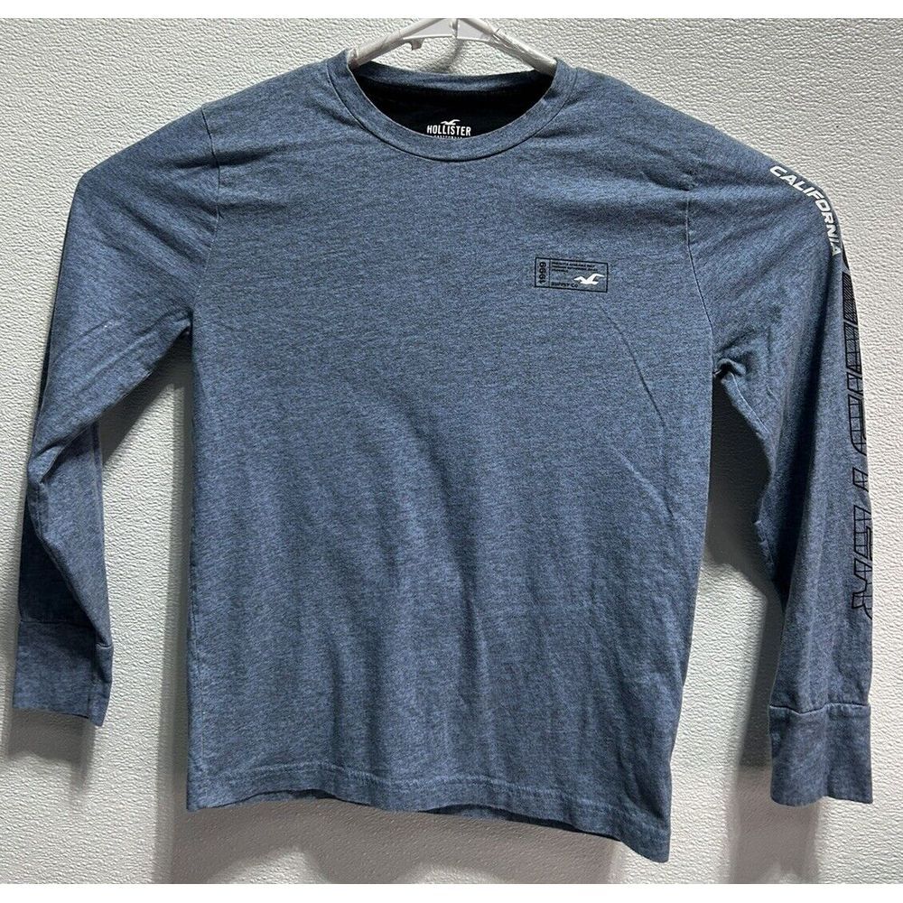 Hollister Men's Long Sleeve T Shirt Blue Cotton Size XS